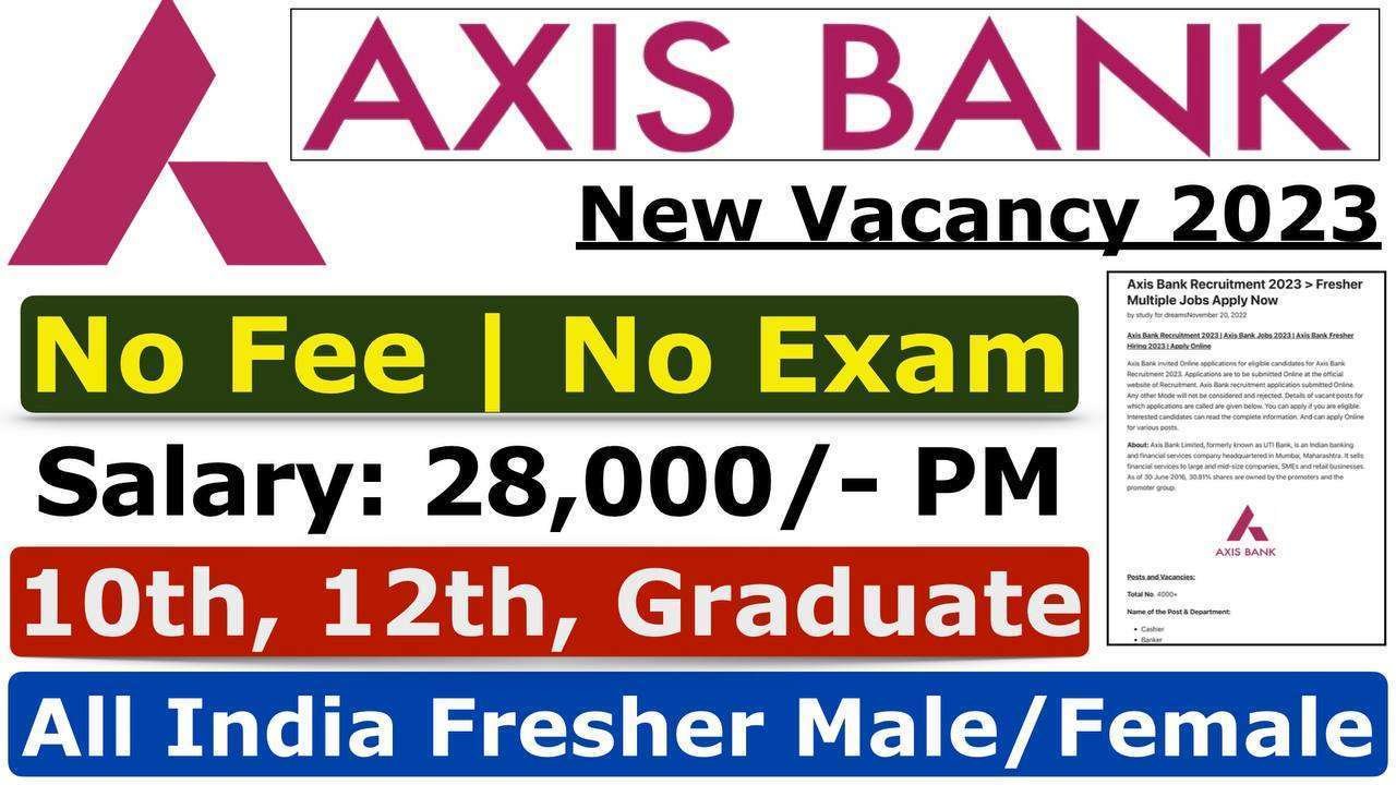 Axis Bank Recruitment 2023 Fresher Multiple Jobs Apply Now 7228