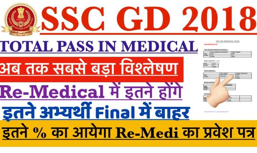 SSC GD MEDICAL & RE-MEDICAL REPORT 2018