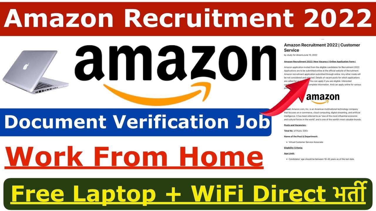 Amazon Recruitment 2022 | Work From Home