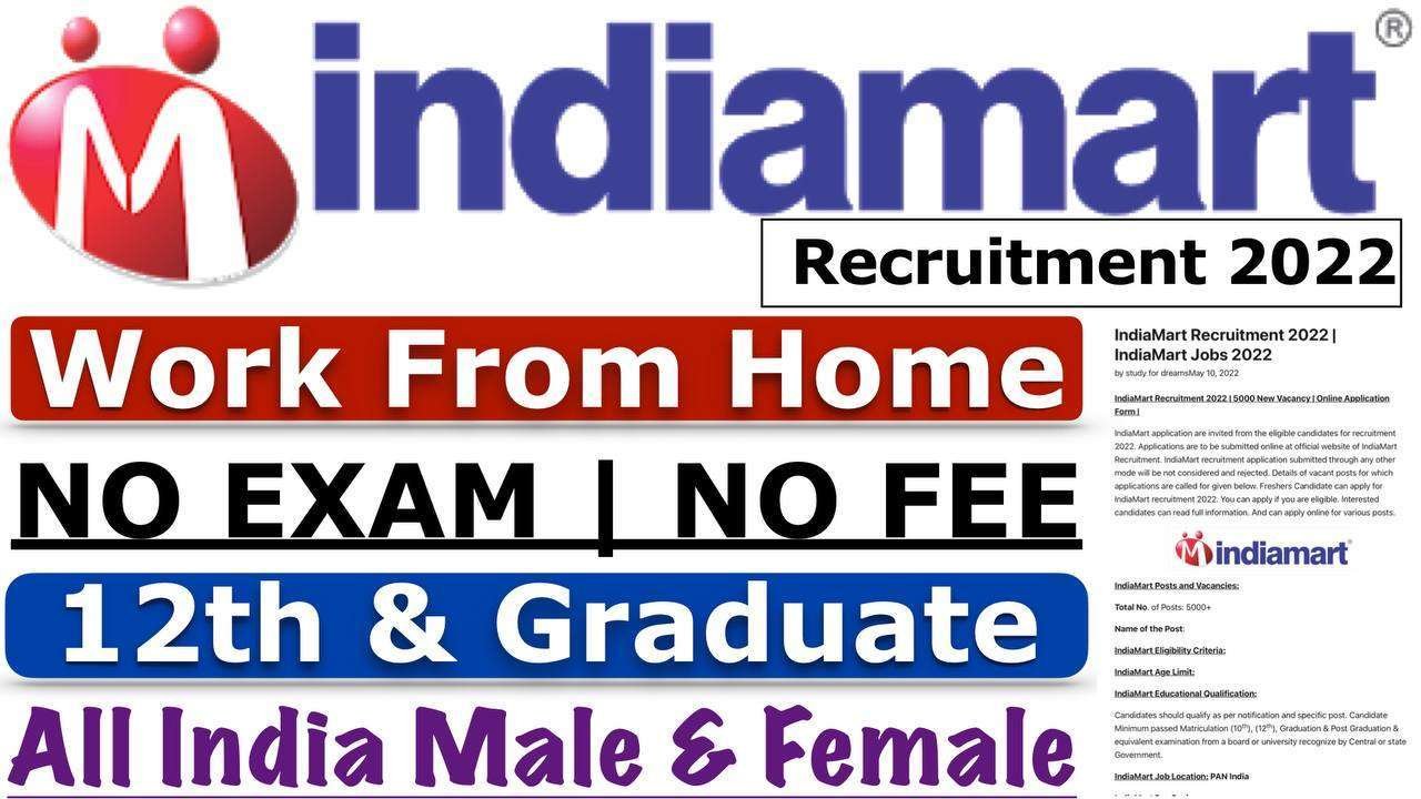 IndiaMart Work From Home 2022