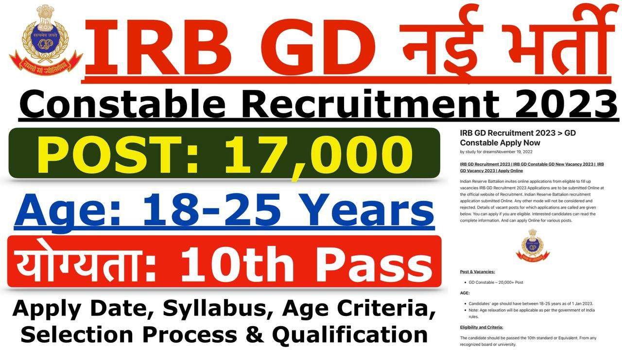 IRB GD Recruitment 2023