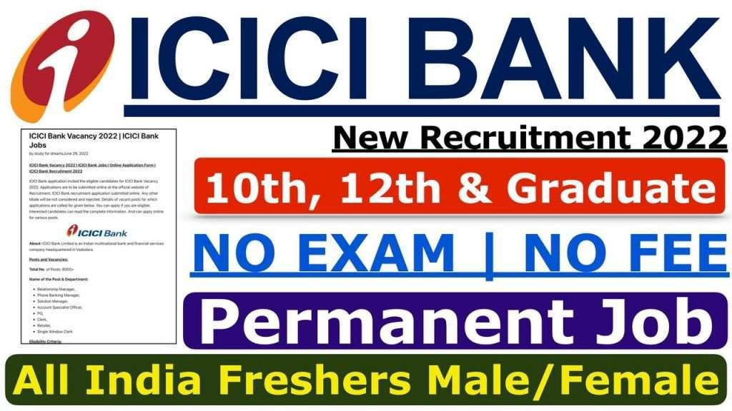 Icici Bank Fresher Hiring 2022 Icici Bank Jobs Apply Online 5778