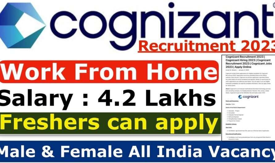 Cognizant Hiring 2023 : 1000+ Work from Home Jobs