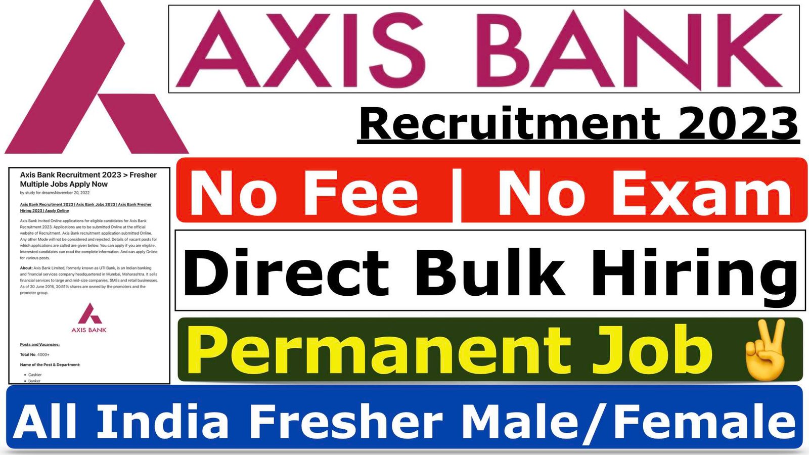 Axis Bank Vacancy 2023 8000 Various Post Apply Now 1153