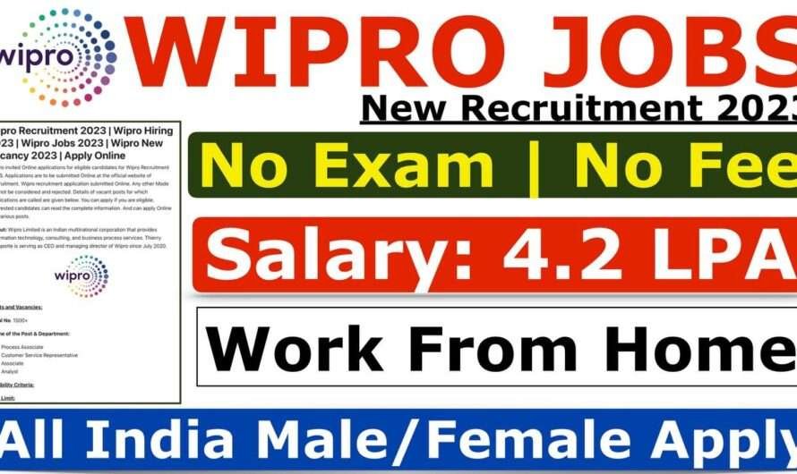 Wipro Hiring 2023 > Work From Home Fresher Jobs