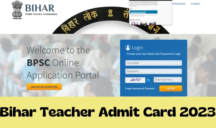 BPSC Teacher Admit Card 2023 – Download Bihar Teacher Admit Card