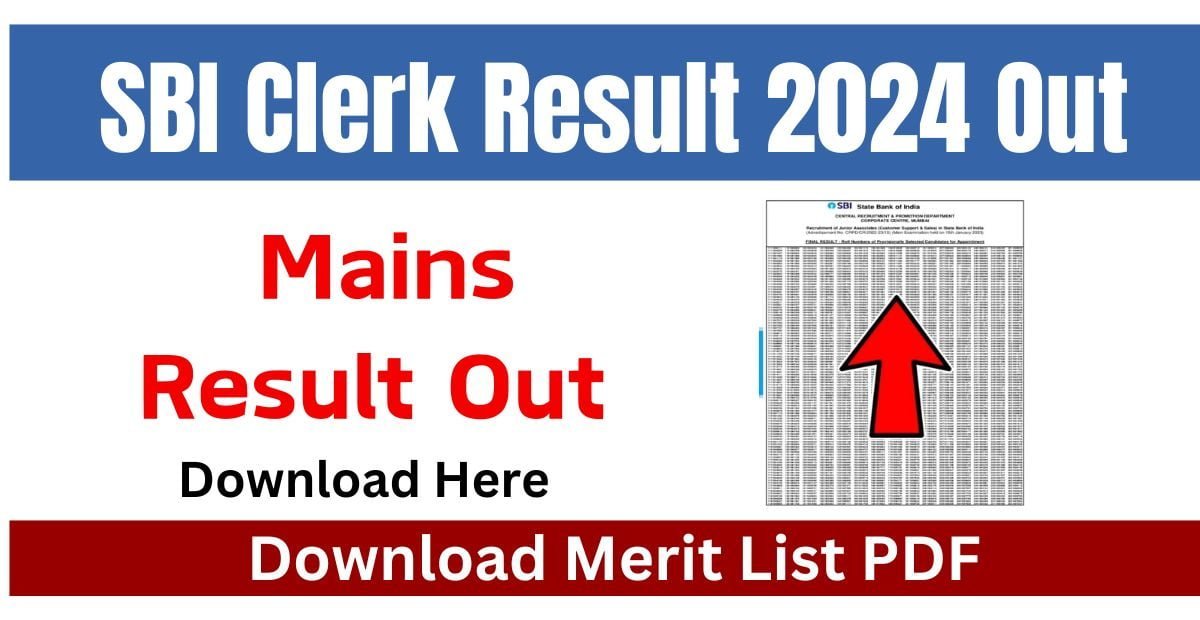 SBI Clerk Mains Result 2024