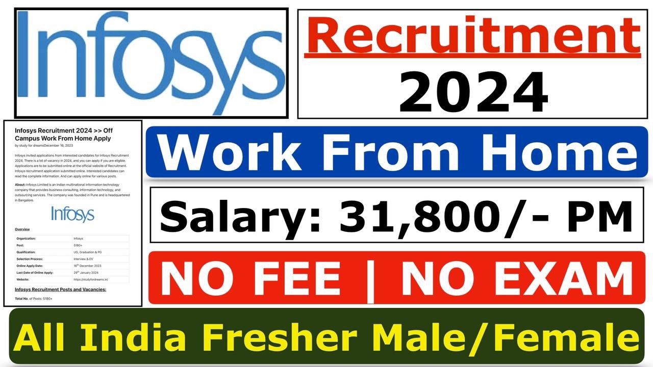 Infosys recruitment 2024 off campus work from home job study for