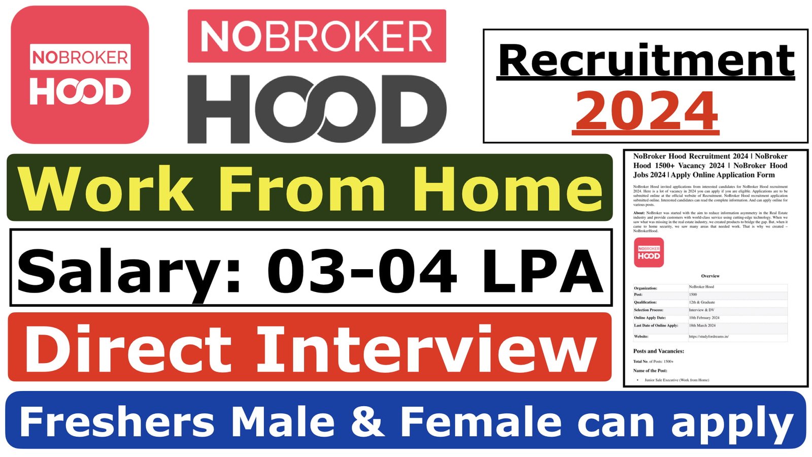NoBroker Hood Recruitment 2024