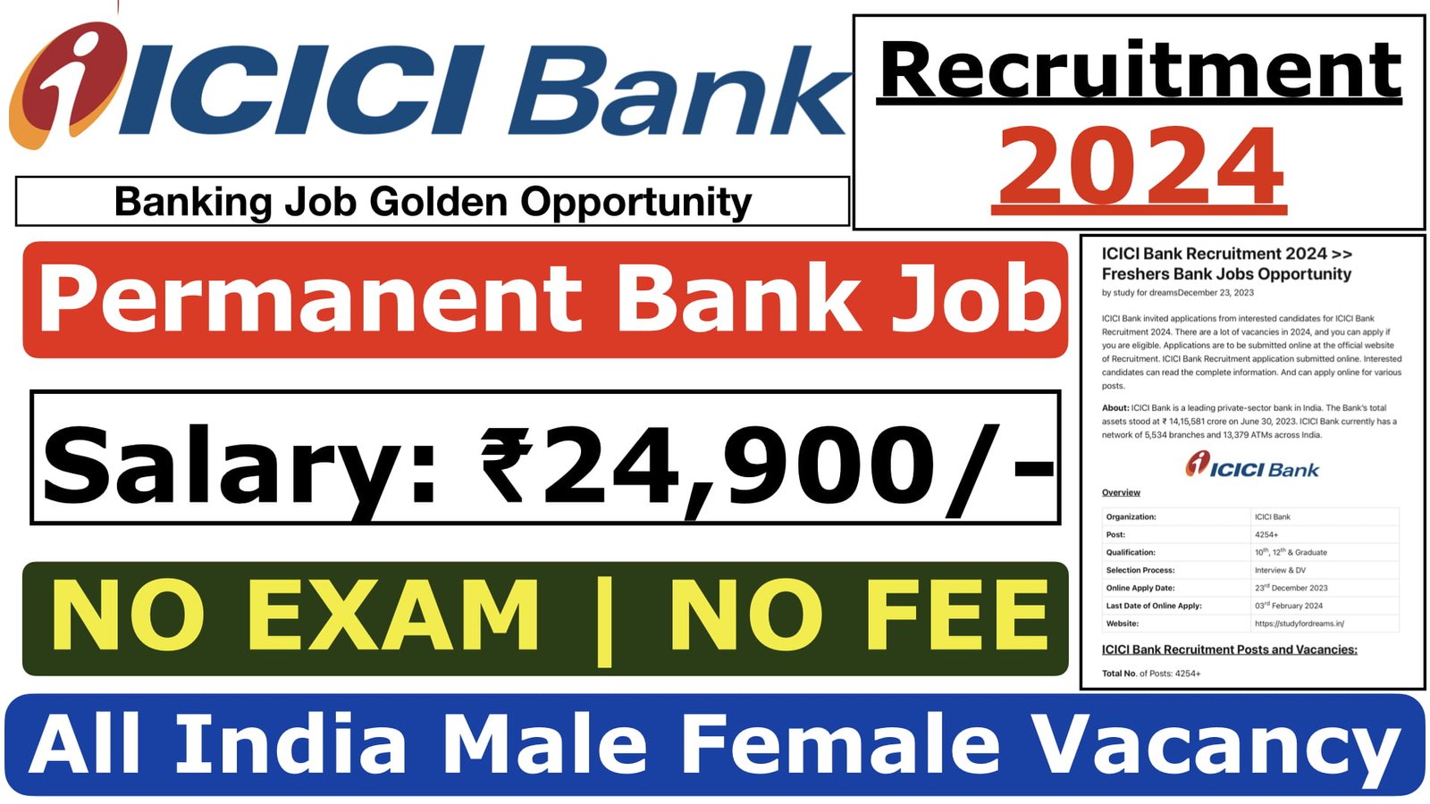 ICICI Bank New Recruitment 2024