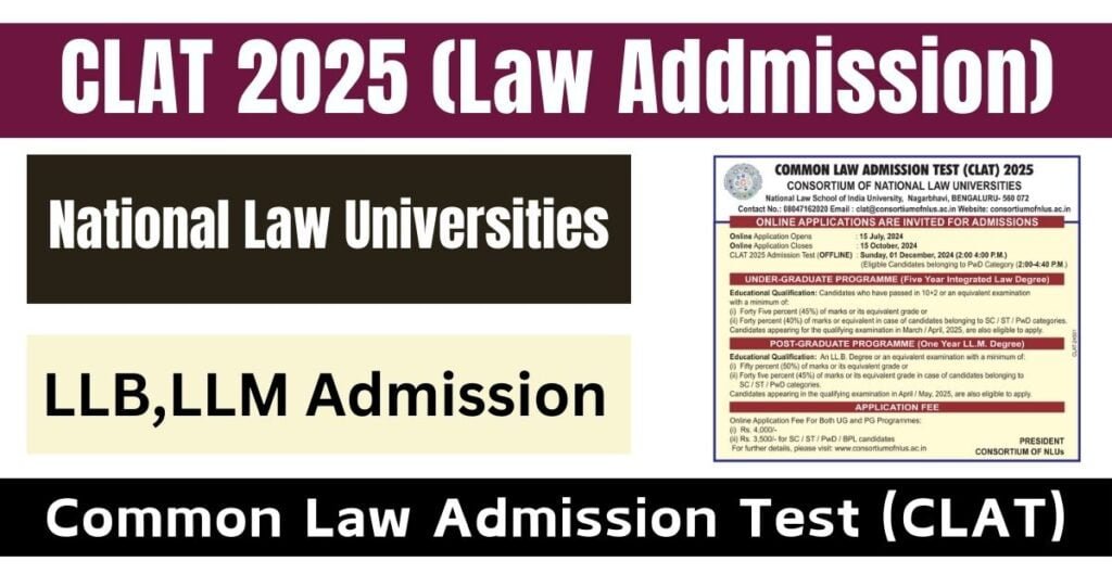 CLAT 2025 Notice, Exam Date, Qualification And Application Form