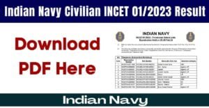 Indian Navy Civilian INCET 012023 Result Pdf