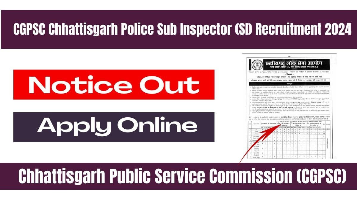 CGPSC Chhattisgarh Police Sub Inspector (SI) Recruitment 2024