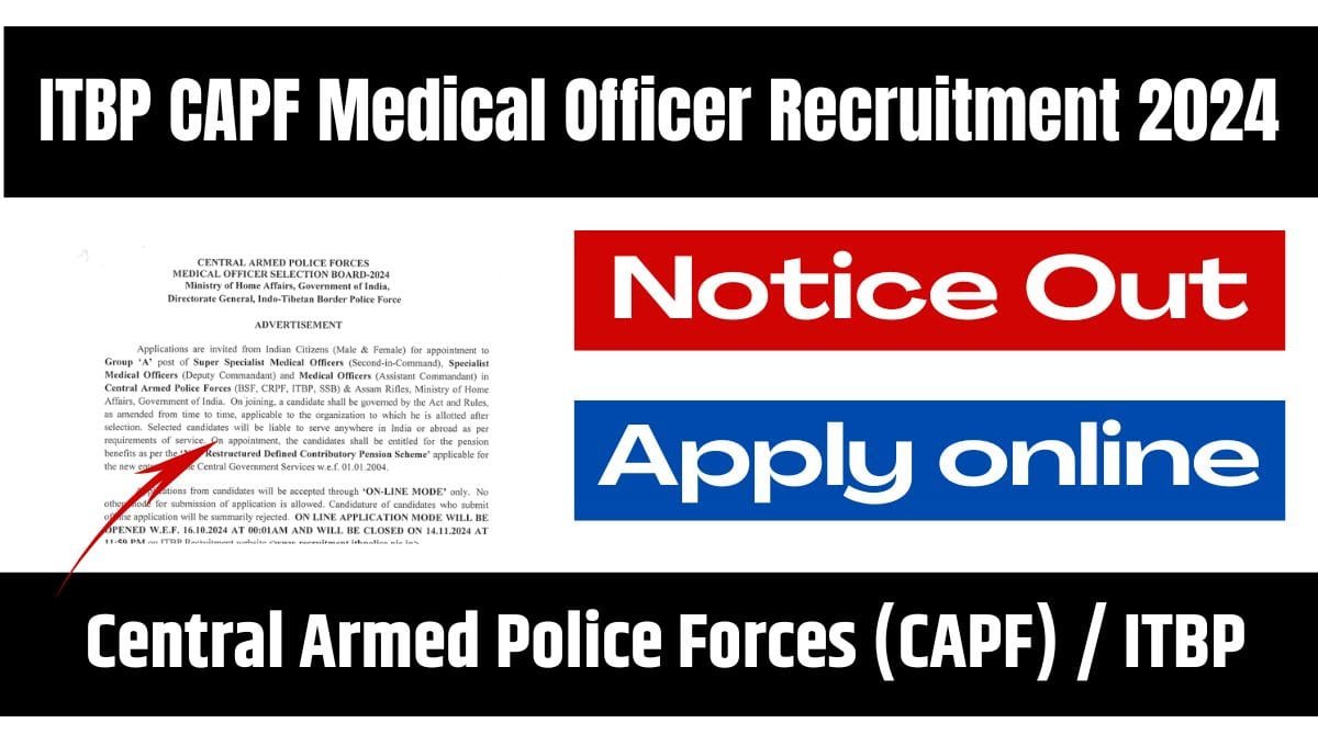 ITBP CAPF Medical Officer Recruitment 2024