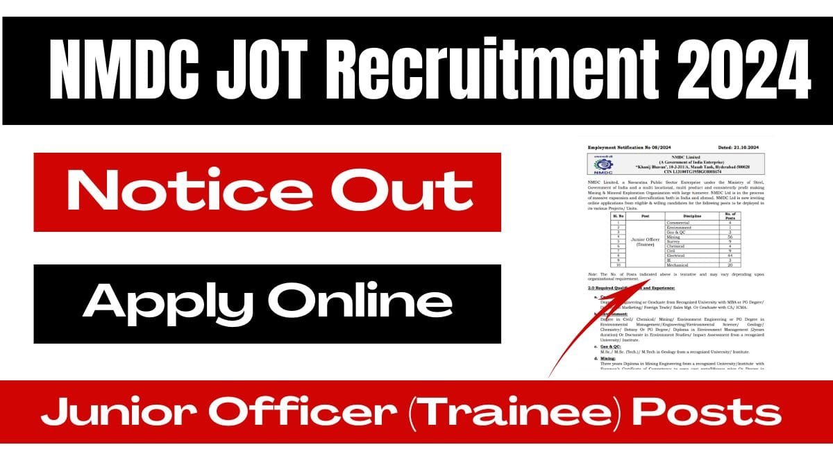 NMDC JOT Recruitment
