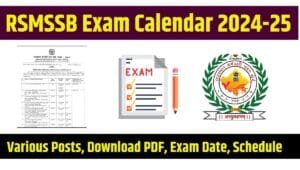 RSMSSB Exam Calendar 2024-25