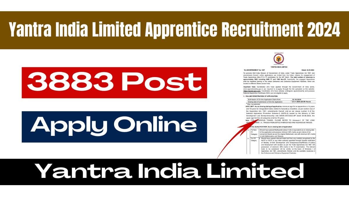 Yantra India Limited Apprentice Recruitment