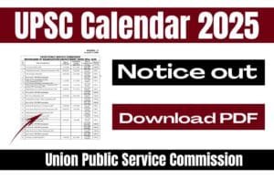 UPSC Calendar 2025