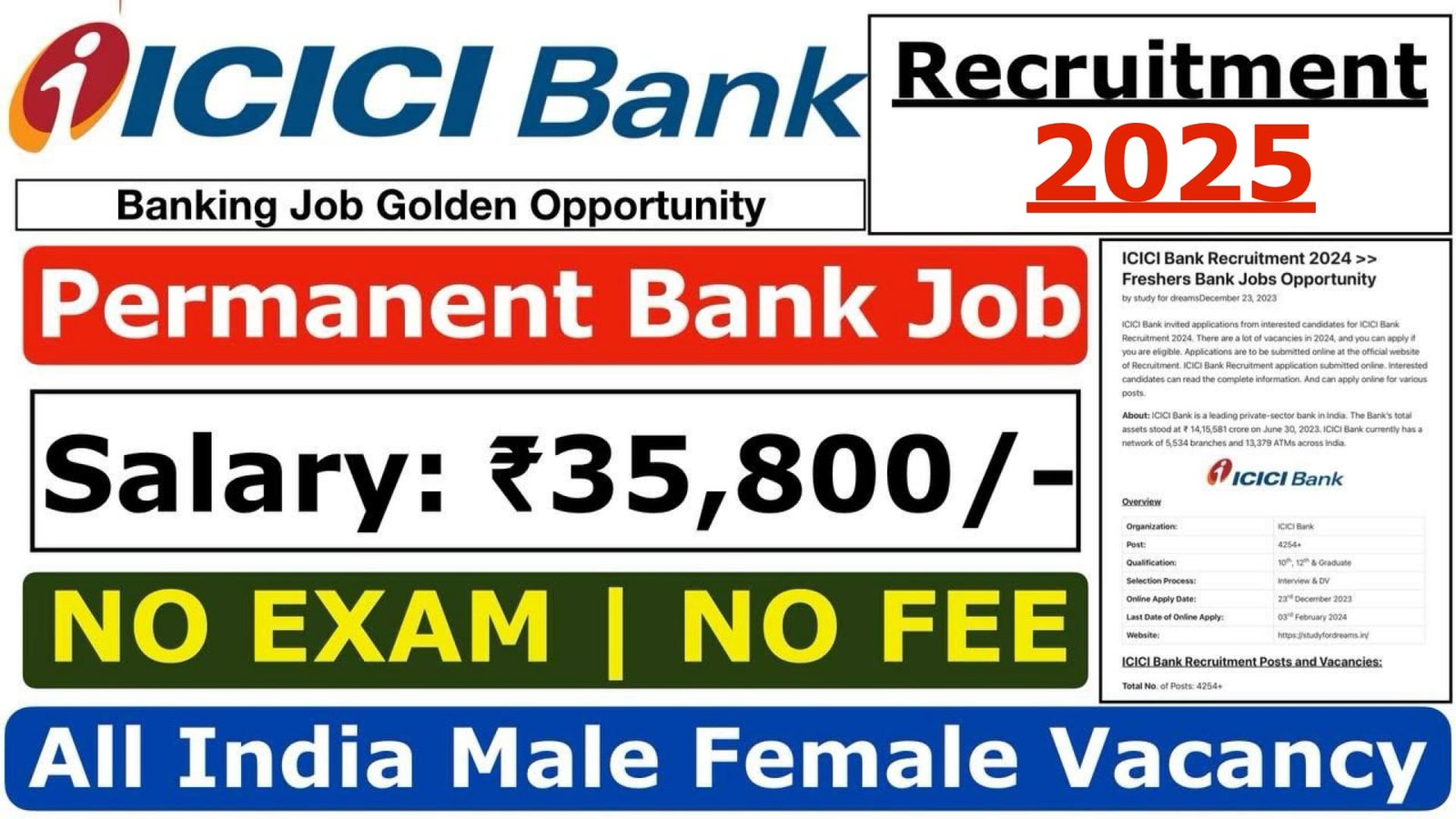 ICICI Bank Recruitment 2025