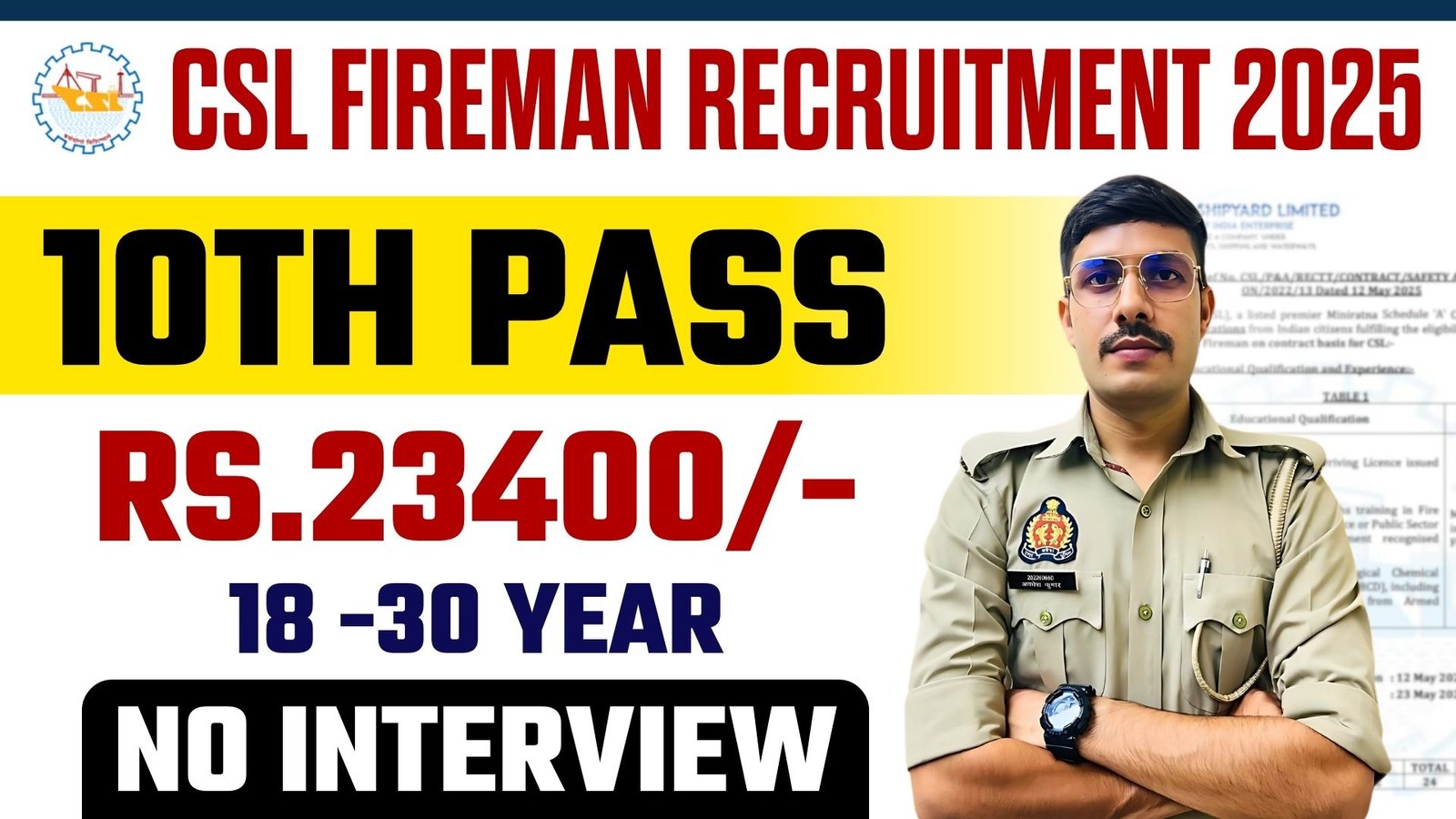 CSL Fireman Recruitment 2025