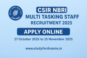CSIR NBRI Multi Tasking Staff Recruitment 2025