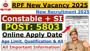 RPF Constable New Vacancy 2025