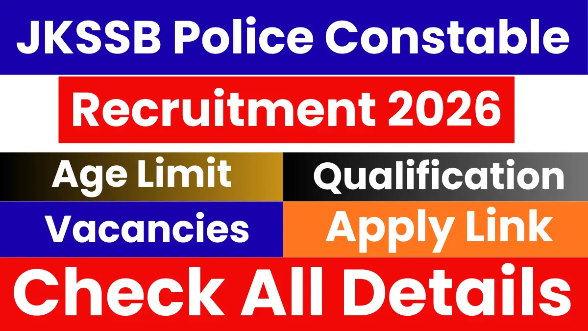 JK Police Constable Recruitment 2025-26 Notification OUT For 1815 Posts, Apply Online