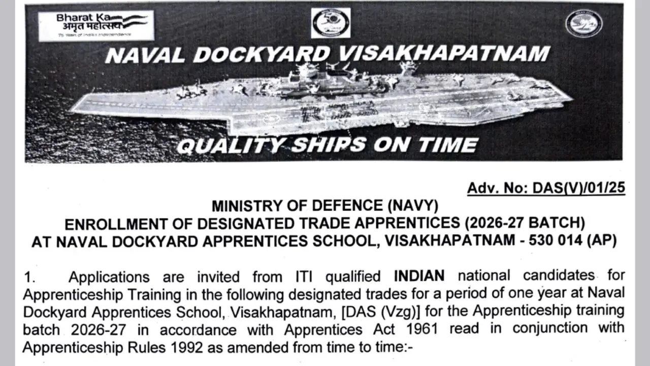 Naval Dockyard Apprentice Recruitment 2025