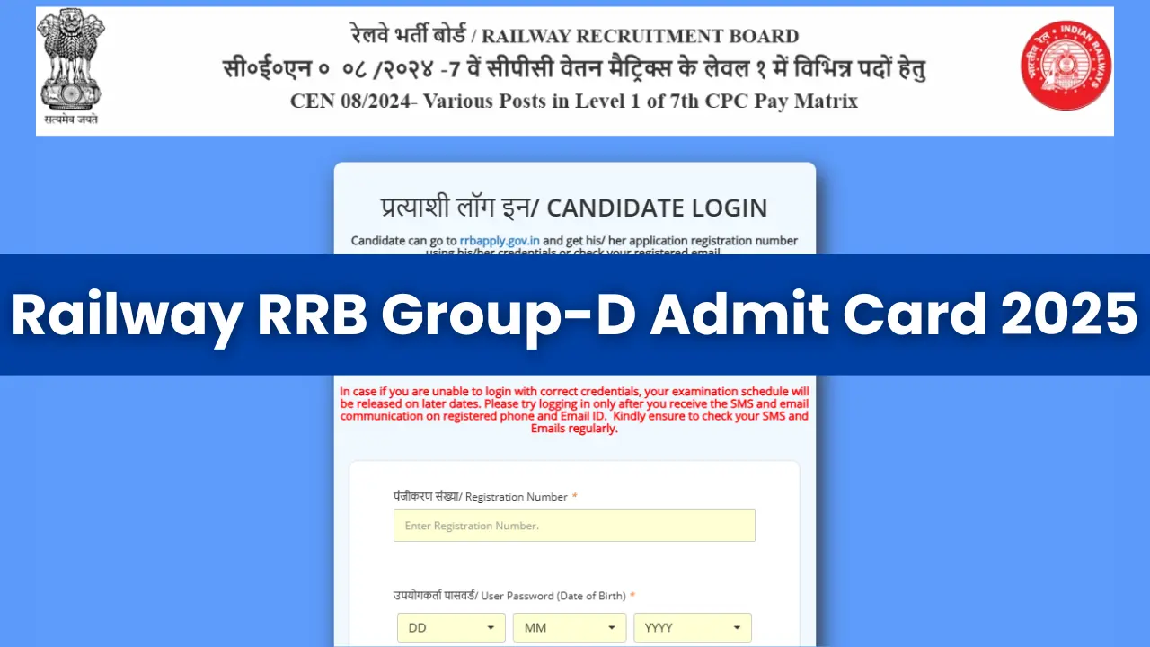 Railway RRB Group D Admit Card 2025