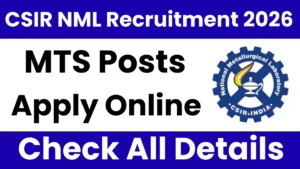 CSIR NML MTS Recruitment 2026