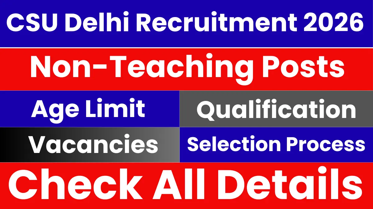 CSU Delhi Recruitment 2026