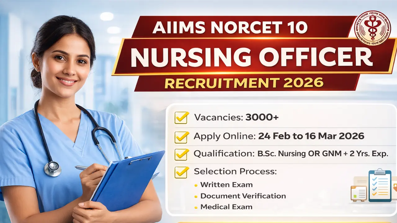 AIIMS NORCET 10 Recruitment 2026