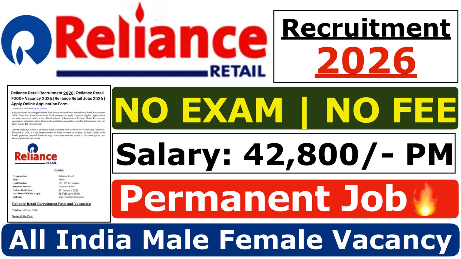 Reliance Retail Recruitment 2026