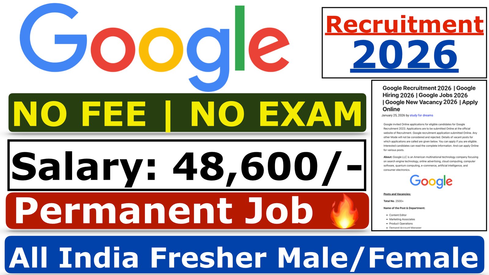 Google Recruitment 2026