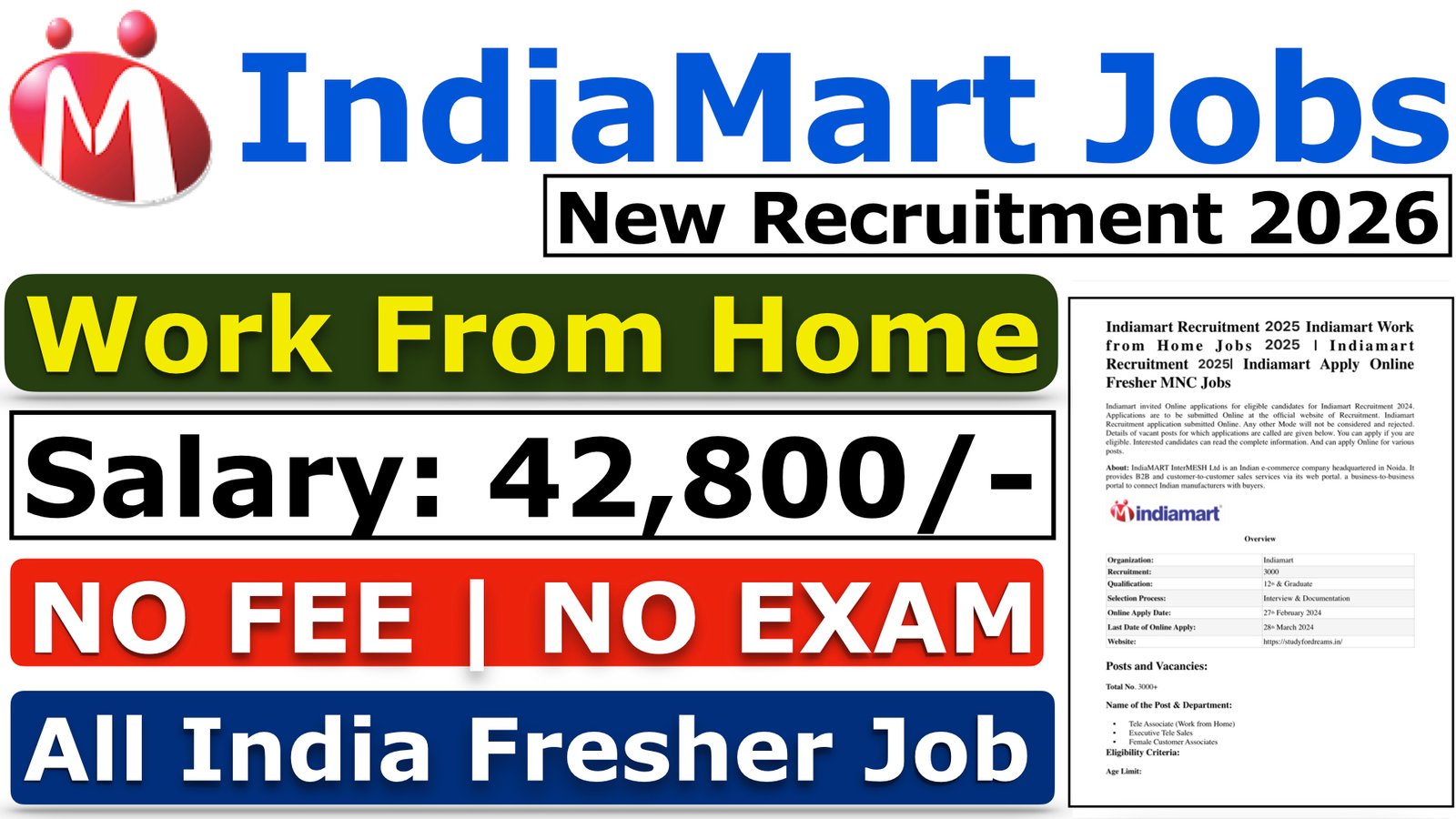 Indiamart Recruitment 2026