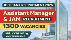 IDBI Bank Assistant Manager Recruitment 2026