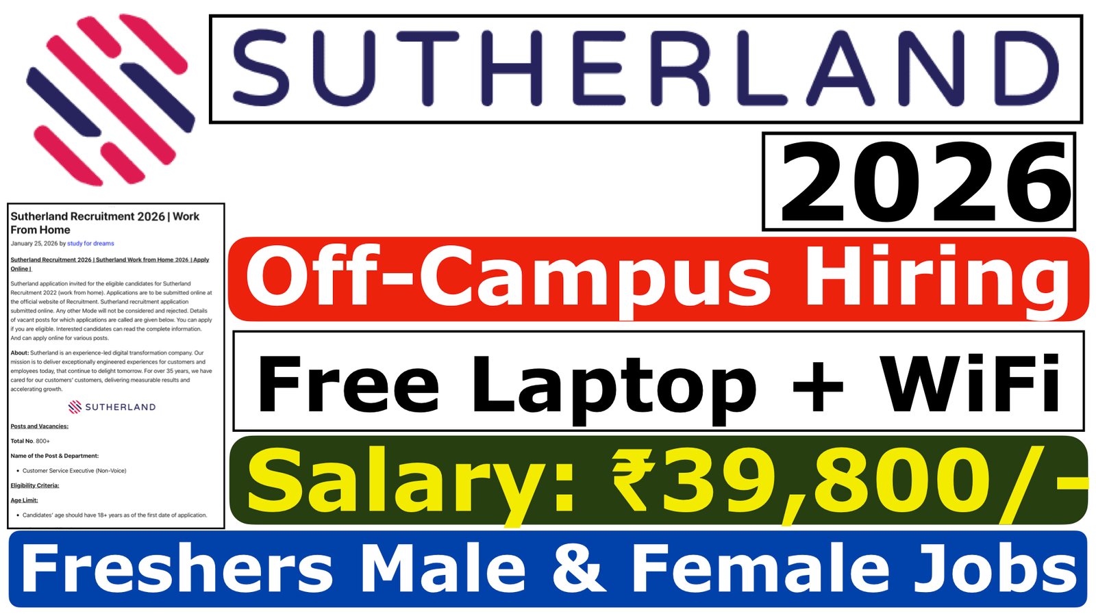 Sutherland Recruitment 2026