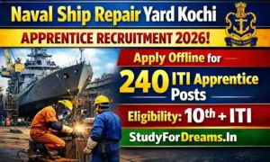 Naval Ship Repair Yard Kochi Apprentice Recruitment 2026