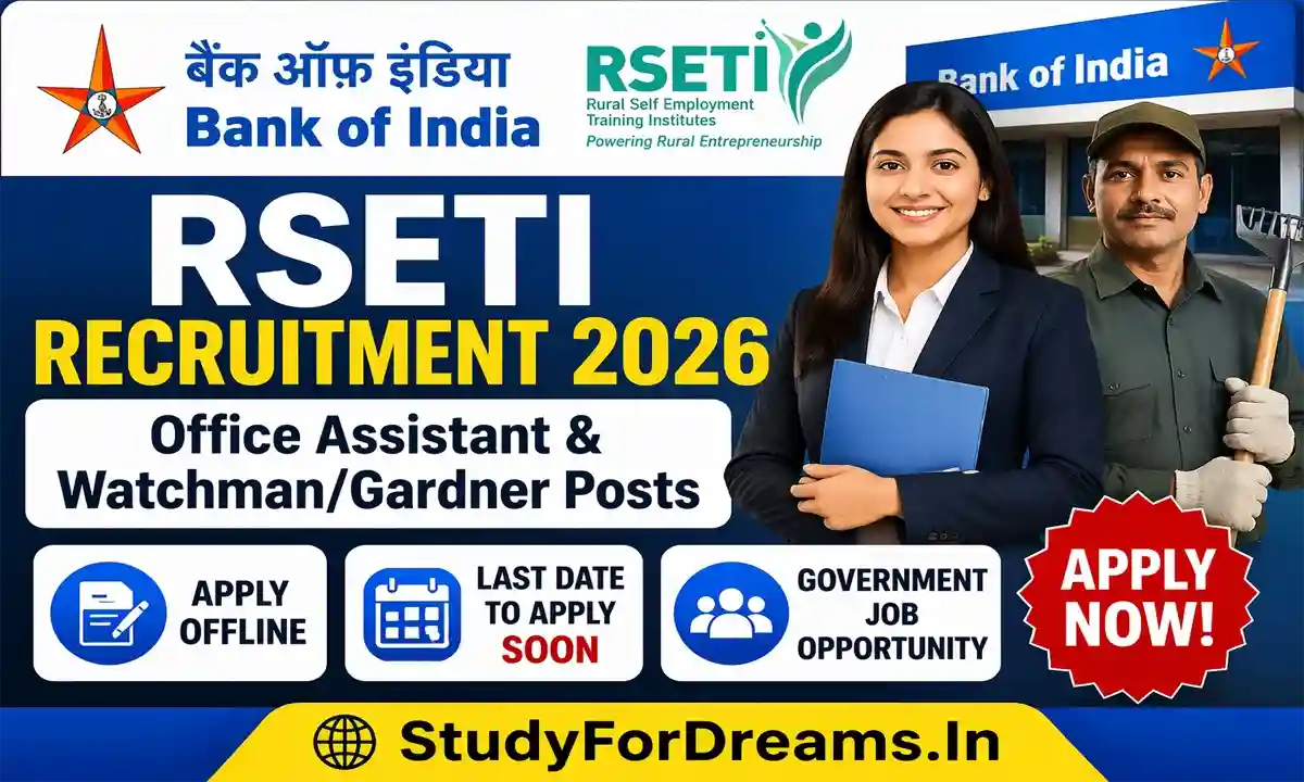 Bank of India RSETI Recruitment 2026