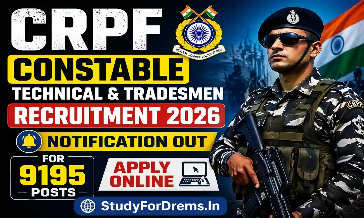 CRPF Constable Technical & Tradesmen Recruitment 2026