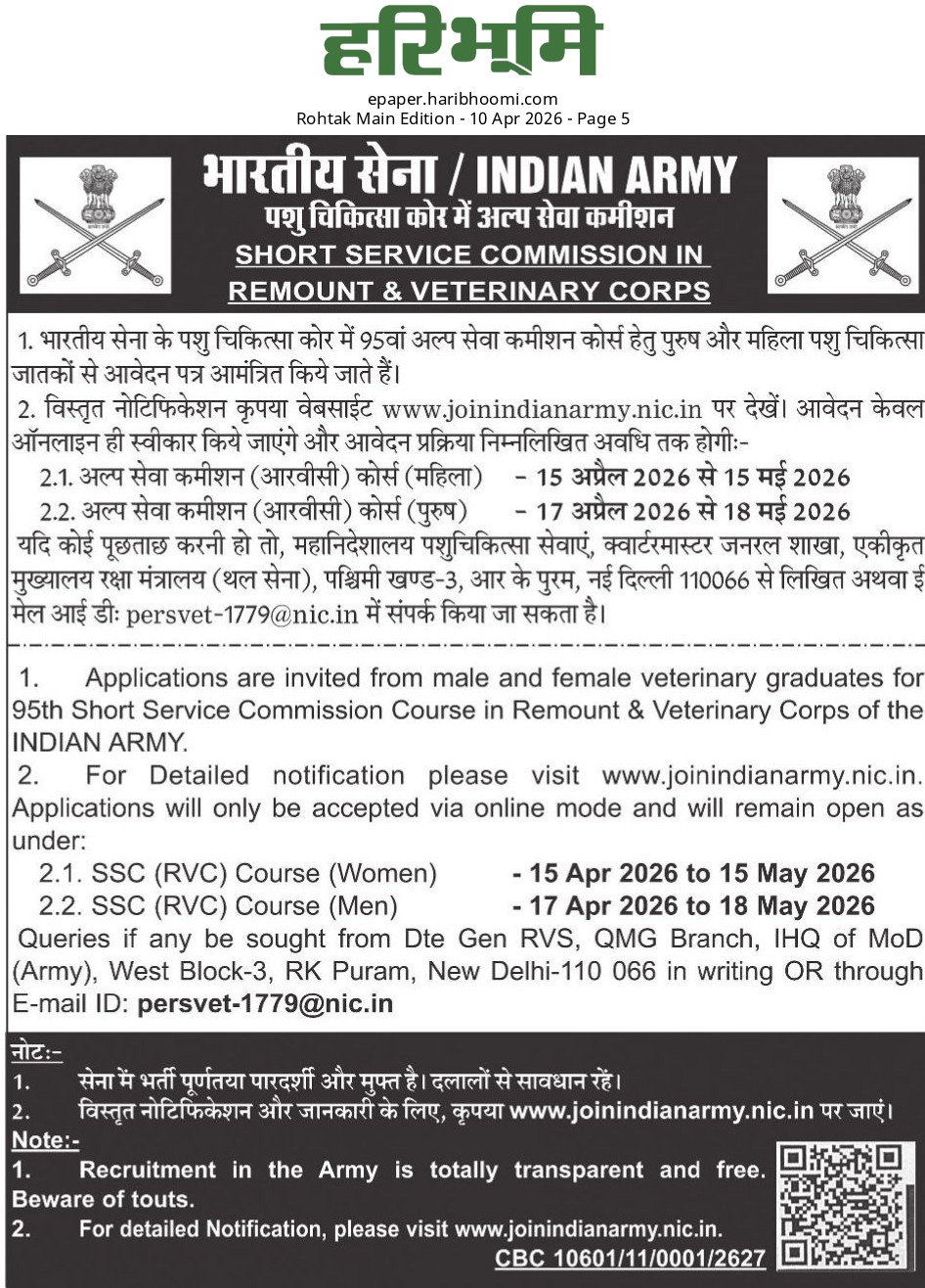 Indian Army RVC Recruitment 2026