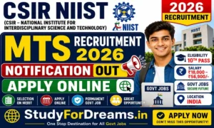 CSIR NIIST MTS Recruitment 2026 Notification Out Apply Online For 10th Pass Posts