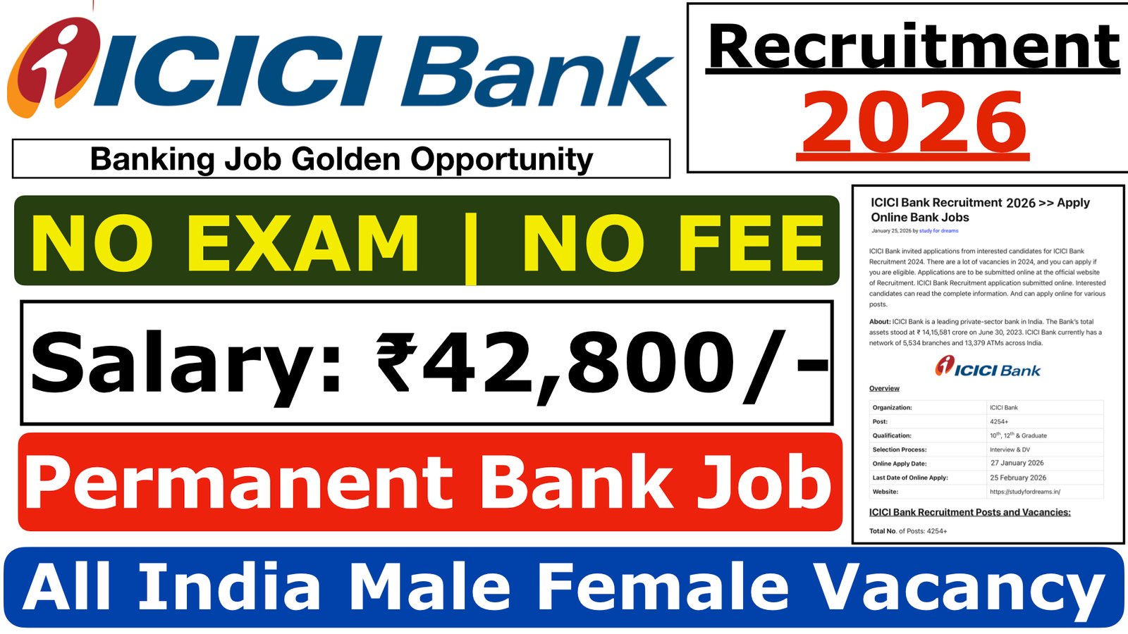 ICICI Bank Recruitment 2026