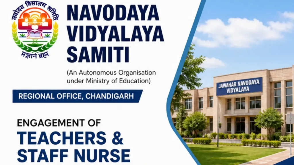 NVS Chandigarh Teaching & Non-Teaching Recruitment 2026Overview