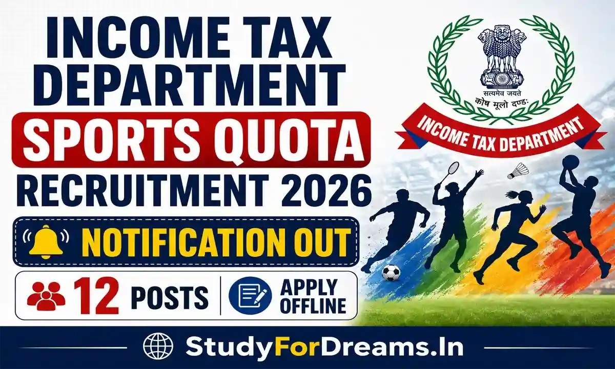 Income Tax Department Sports Quota Recruitment 2026