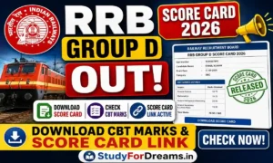 RRB Group D Score Card 2026 Out Today at 6 PM, Download CBT Marks & Score Card Link