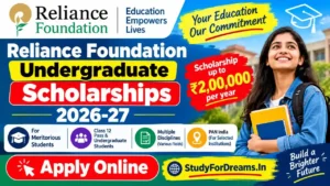 Reliance Foundation Undergraduate Scholarships 2026-27