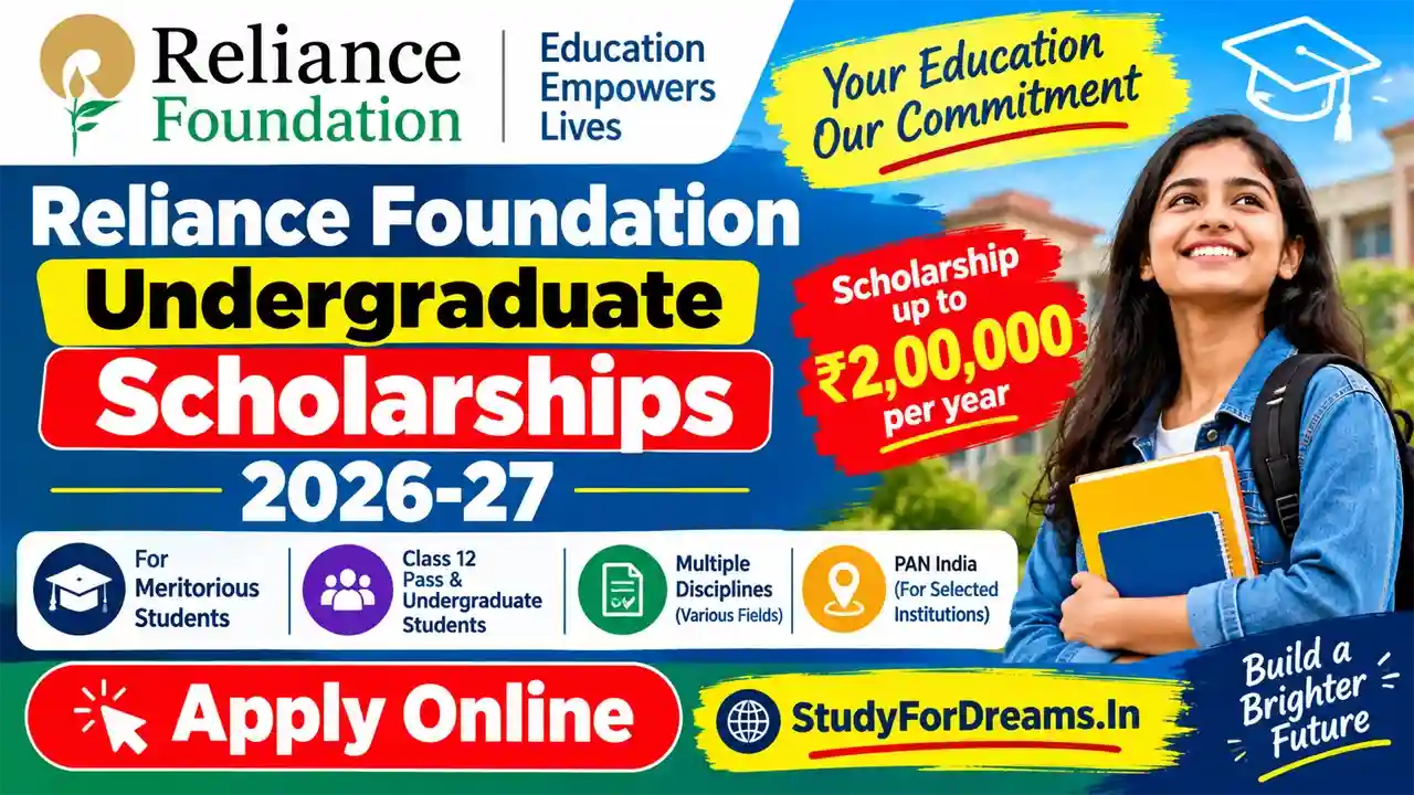 Reliance Foundation Undergraduate Scholarships 2026-27