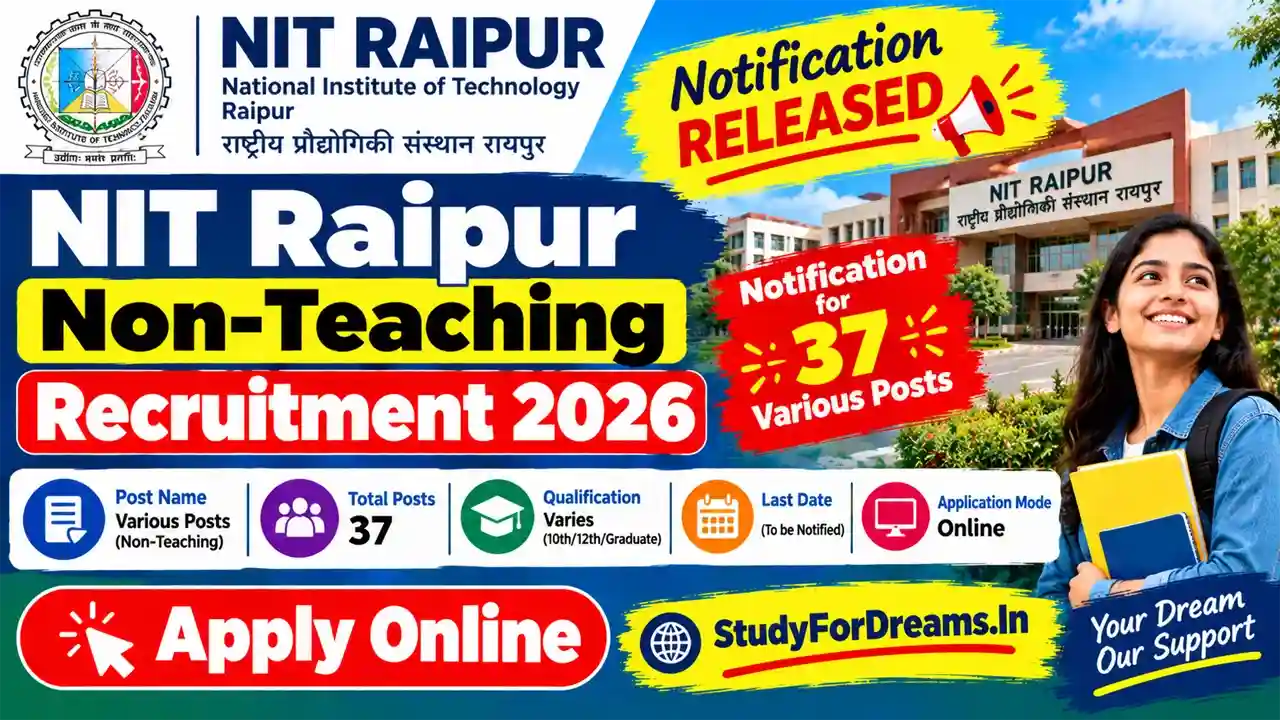 NIT Raipur Non-Teaching Recruitment 2026